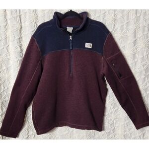 North Face Mens Gordon Lyons Pullover Size XL Maroon‎ Colorblock Q Zip Outdoor